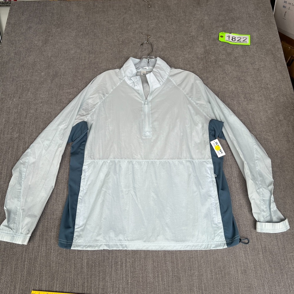 Old Navy 1/2 Zip Pullover Windbreaker Jacket Womens L Light Blue Gray Athletic